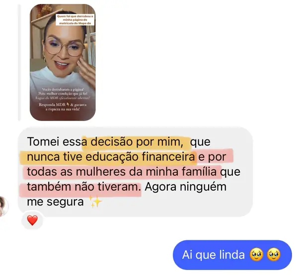 Depoimento de aluna