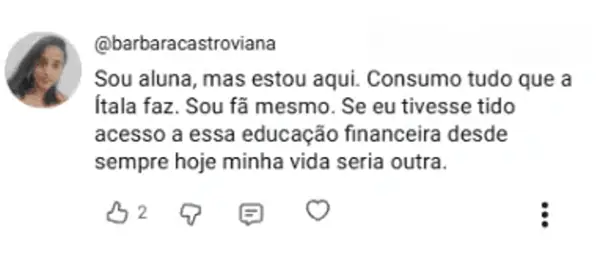 Depoimento de aluna