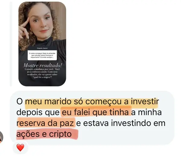 Depoimento de aluna